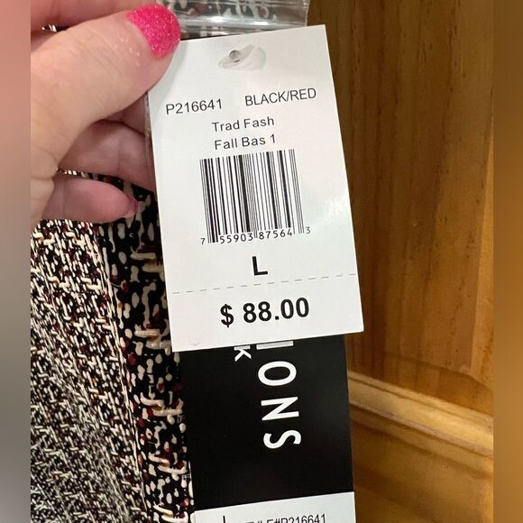 Perceptions New York size L black and red tweed look dress - Picture 3 of 9